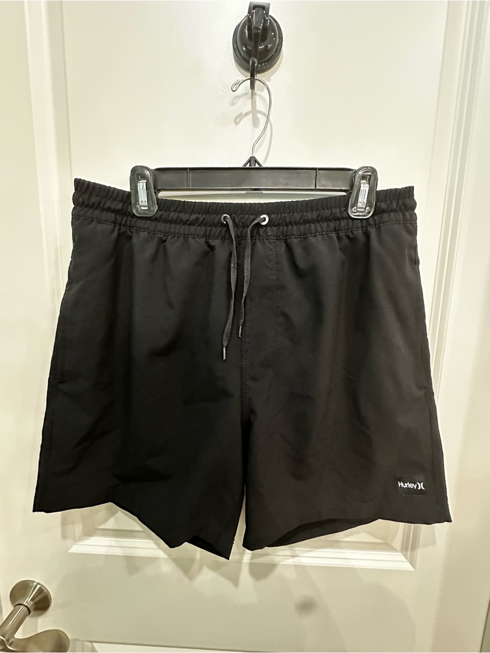Hurley Men's Black Elastic Waist Swim Trunks